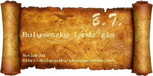Bulyovszky Tanázia névjegykártya